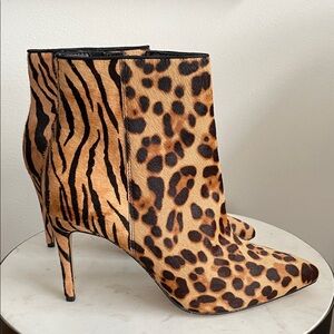 ALDO LEOPARD PRINT ANKLE BOOTS 7.5